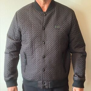 Karl Lagerfeld Paris - NWT / Men's M - Black Patch Quilt Bomber Jacket